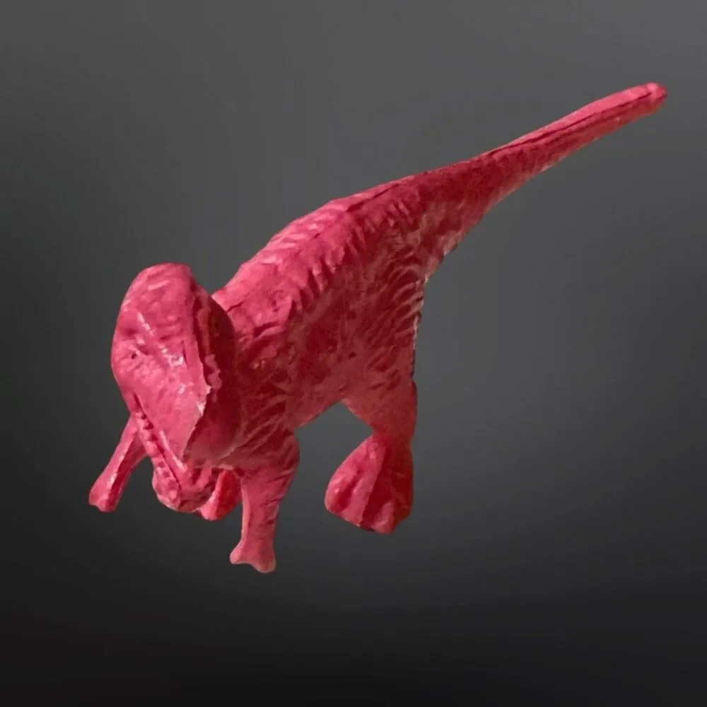 Vintage Mini Unbranded Pink White Belly T Rex Dinosaur 2” A4